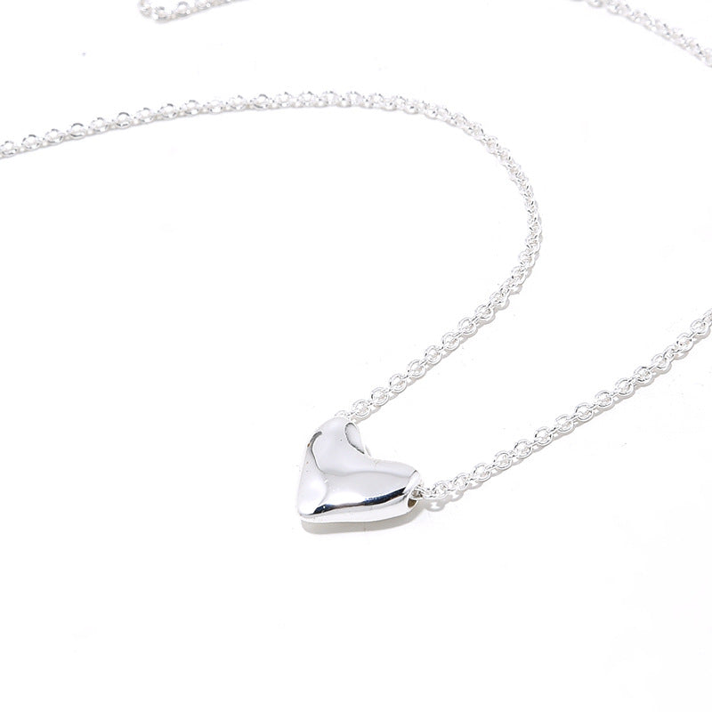 Heart Chain Necklace, 925 Silver, 18k Gold Plated
