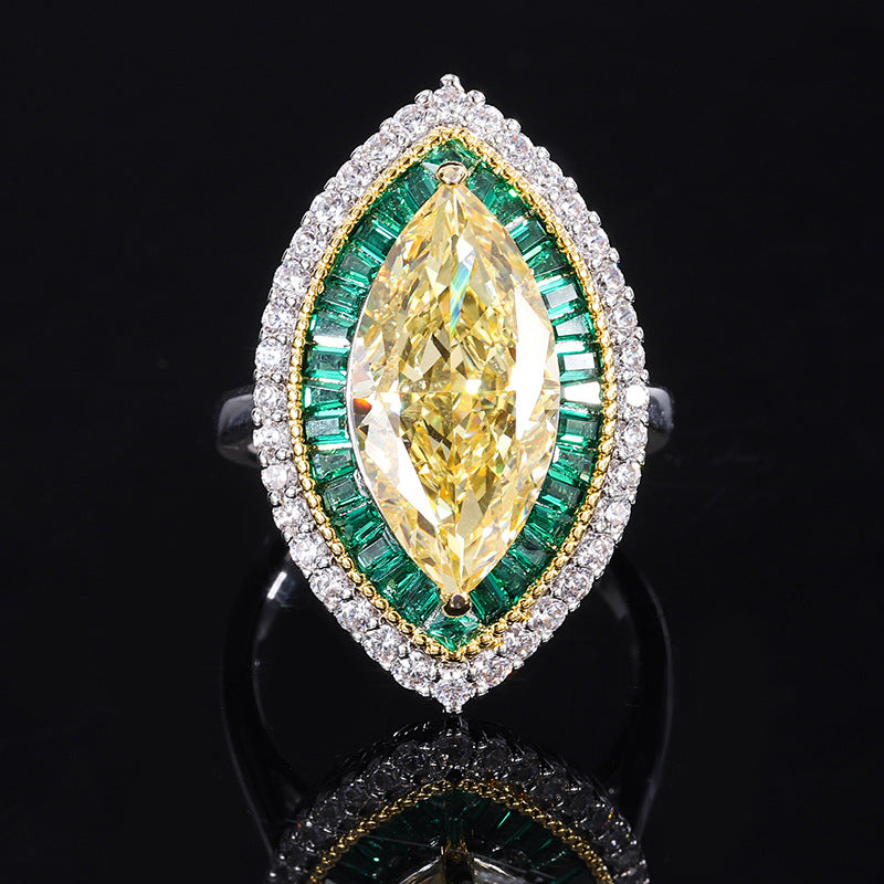 Tear Eye Diamond Ring, 925 Silver, Inlaid With Imitation Diamond