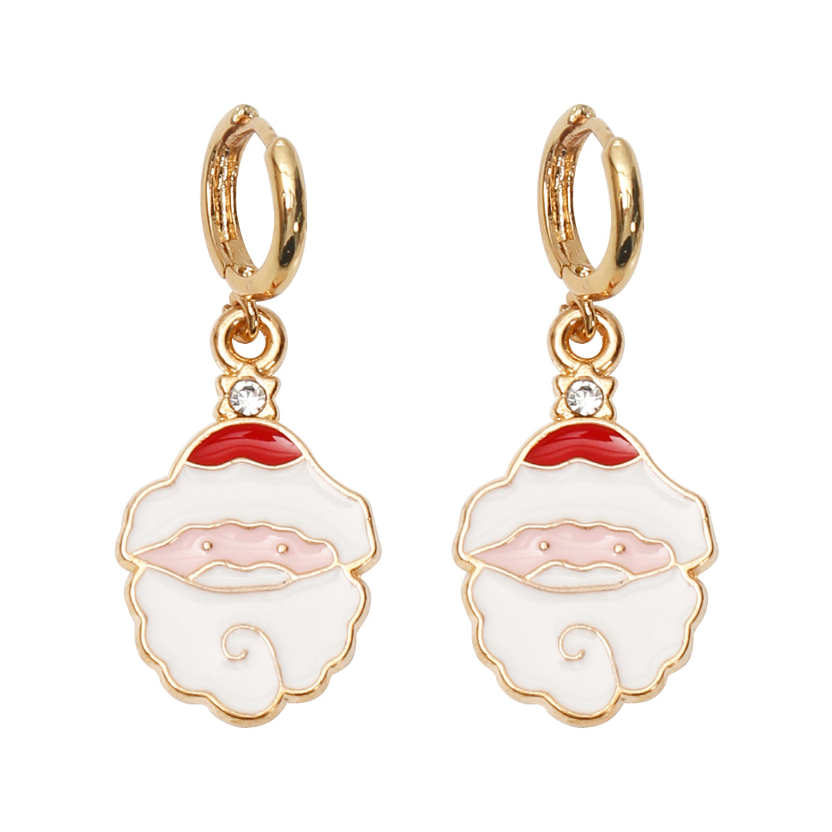 Mumtaz Jewellers Gold Santa Claus Hoop Earrings