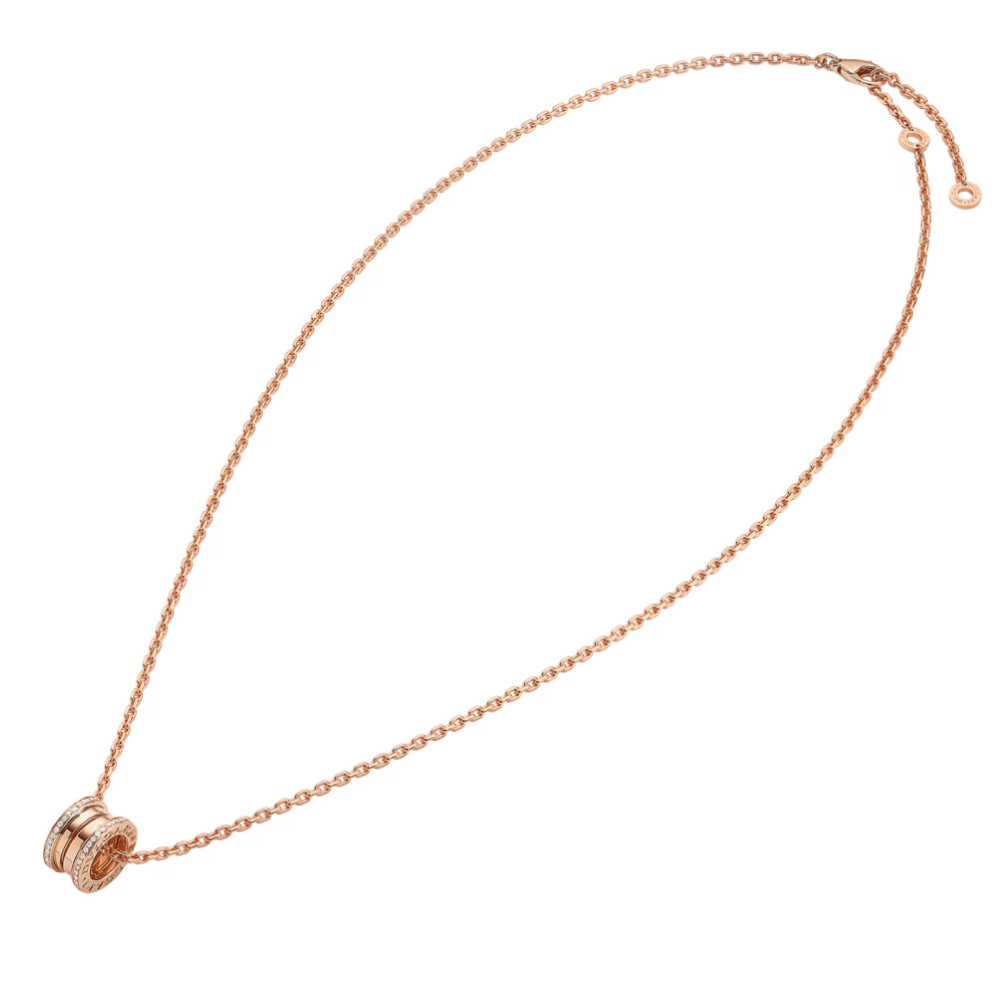 Mumtaz Jewellers B.zero1 necklace, 925 Silver, 18k Gold Plated, Pendant edge set with zircons