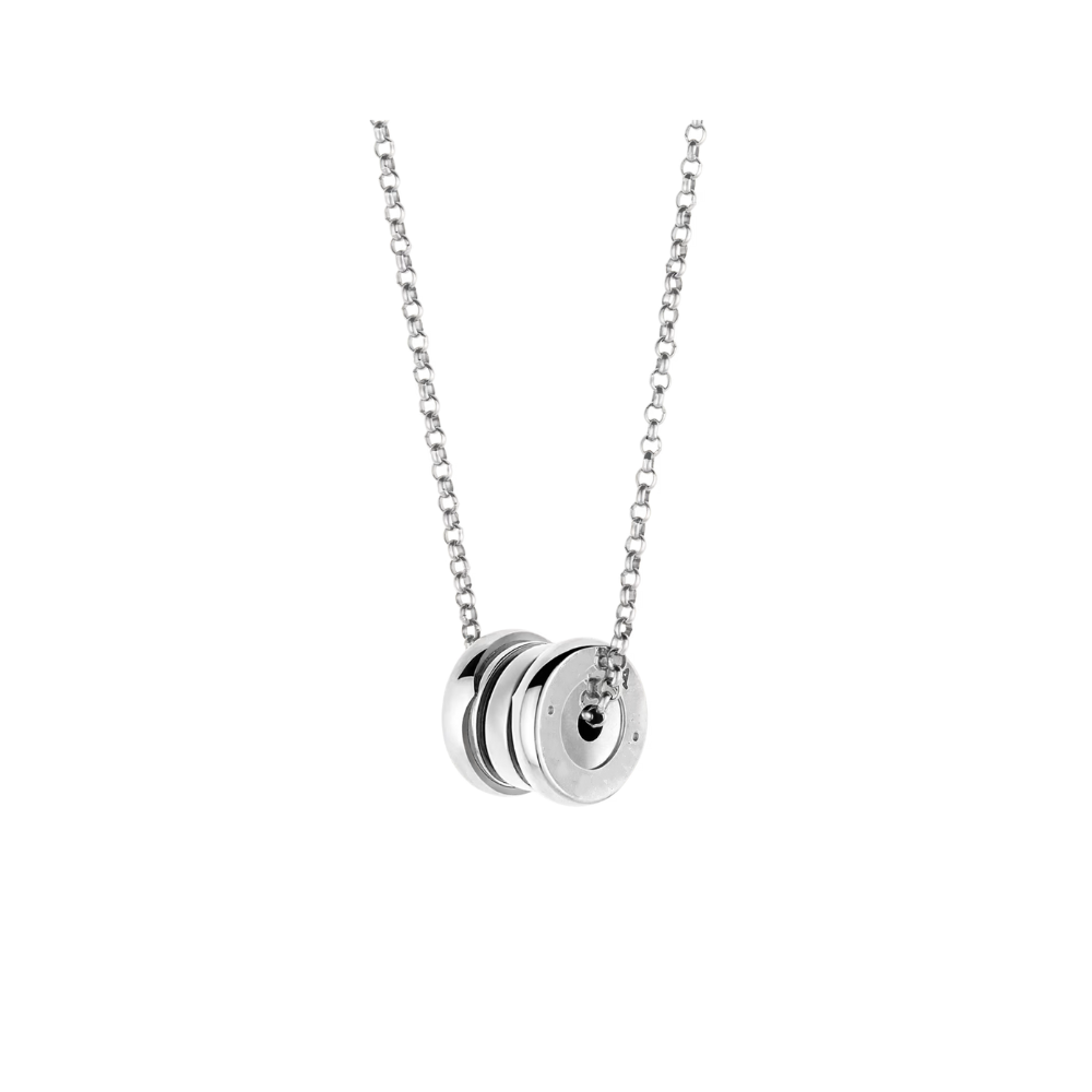 Gold Plated Double Circle Pendant Necklace