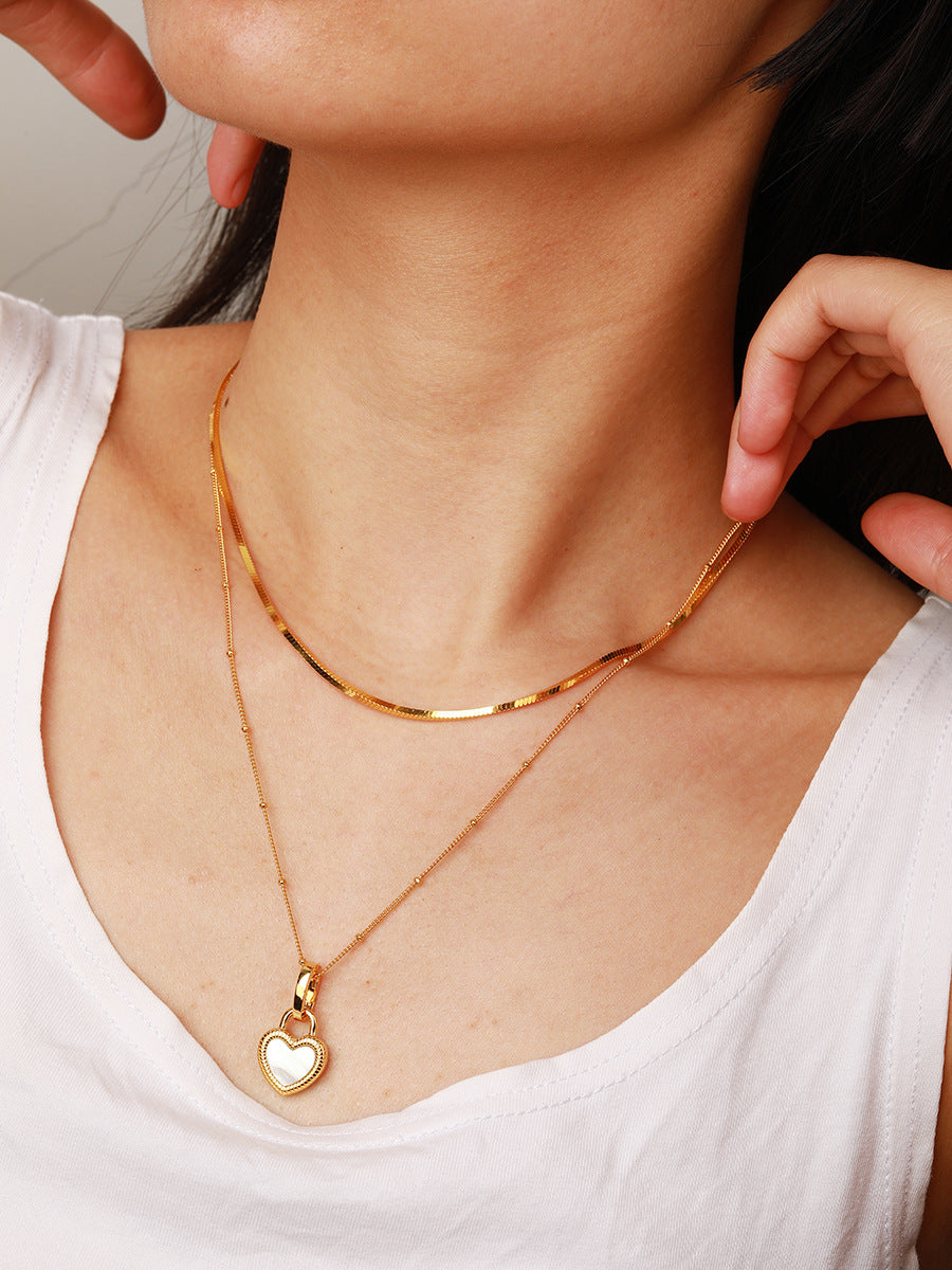 Heart Reversible Pendant Necklace, 925 Silver, 18k Gold Plated Red Onyx And White Mother-Of-Pearl