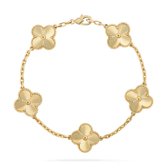 Clover Leaf Bracelet · 925 Silver · 18K Gold Plated