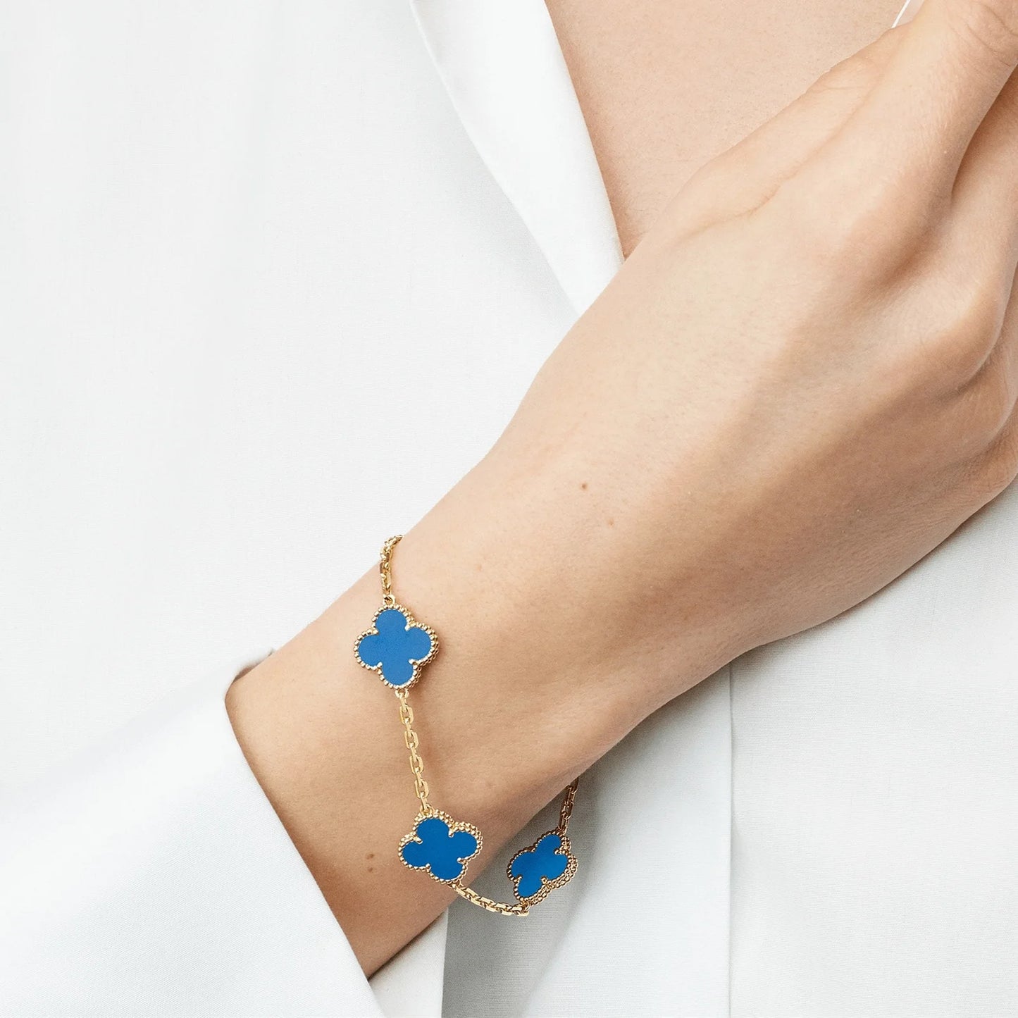 Clover Leaf Bracelet · 925 Silver · 18K Gold Plated