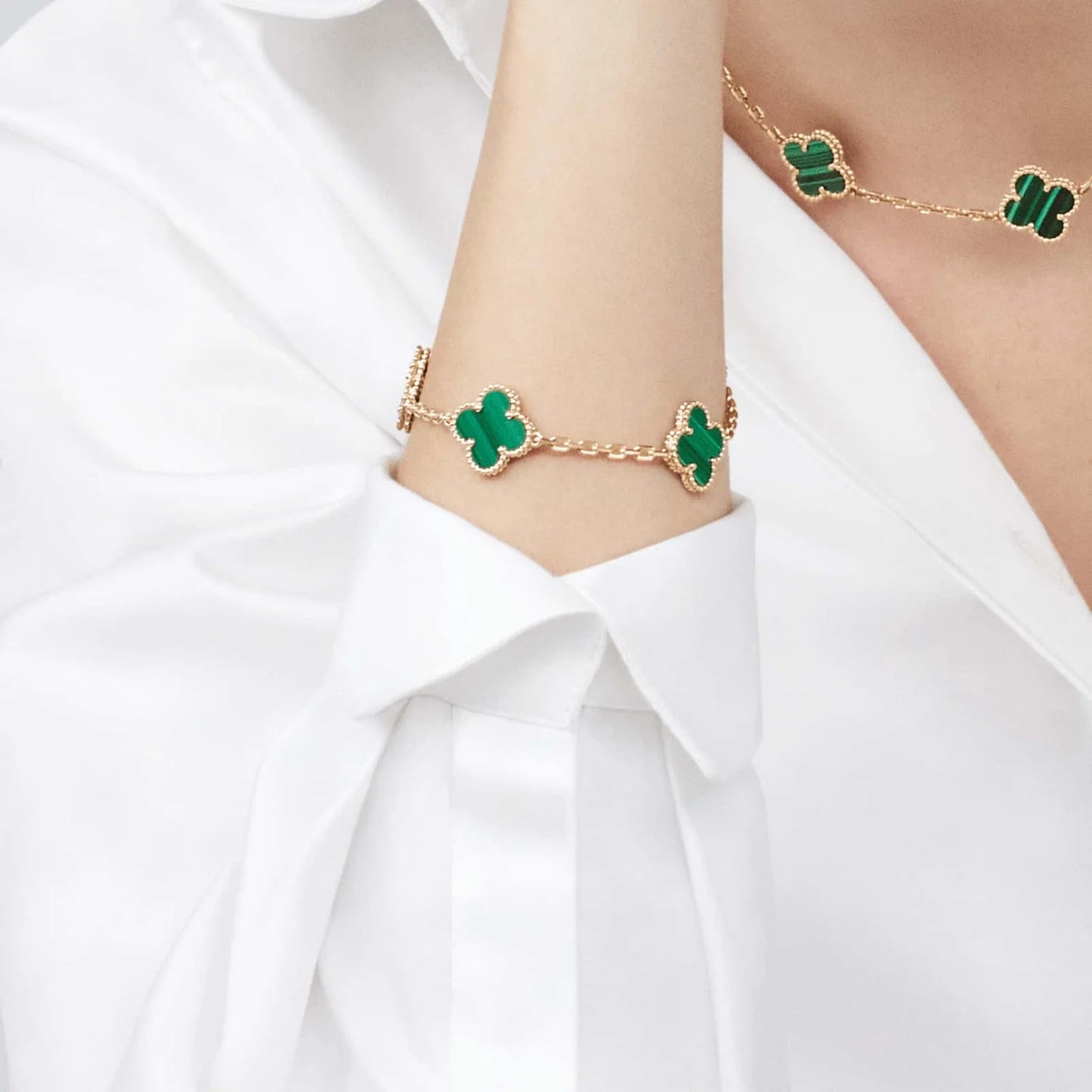 Clover Leaf Bracelet · 925 Silver · 18K Gold Plated