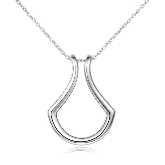 Mumtaz Jewellers Contemporary Silver Teardrop Necklace