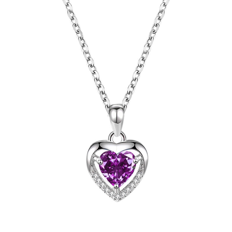 Mumtaz Jewellers Royal Purple Heart Necklace