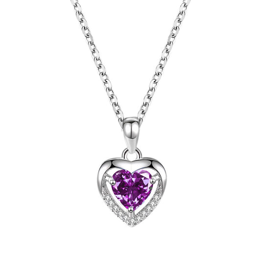 Mumtaz Jewellers Royal Purple Heart Necklace