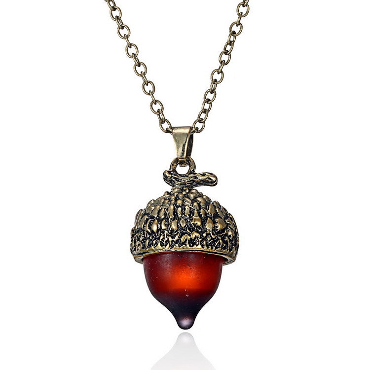 Mumtaz Jewellers Bronze Acorn Pendant Necklace
