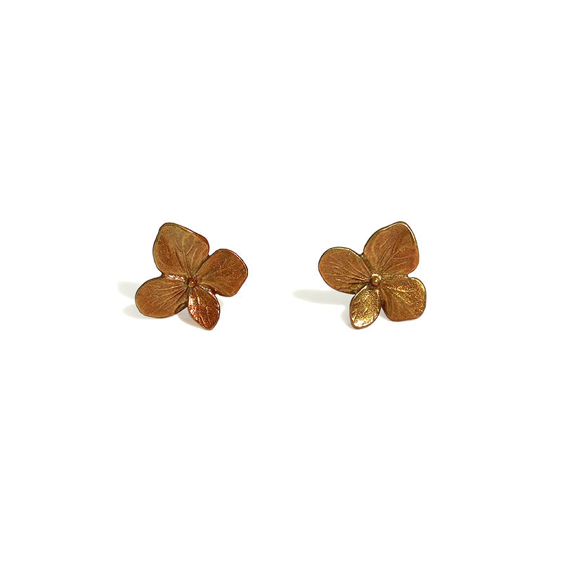 Mumtaz Jewellers Antique Bronze Flower Stud Earrings