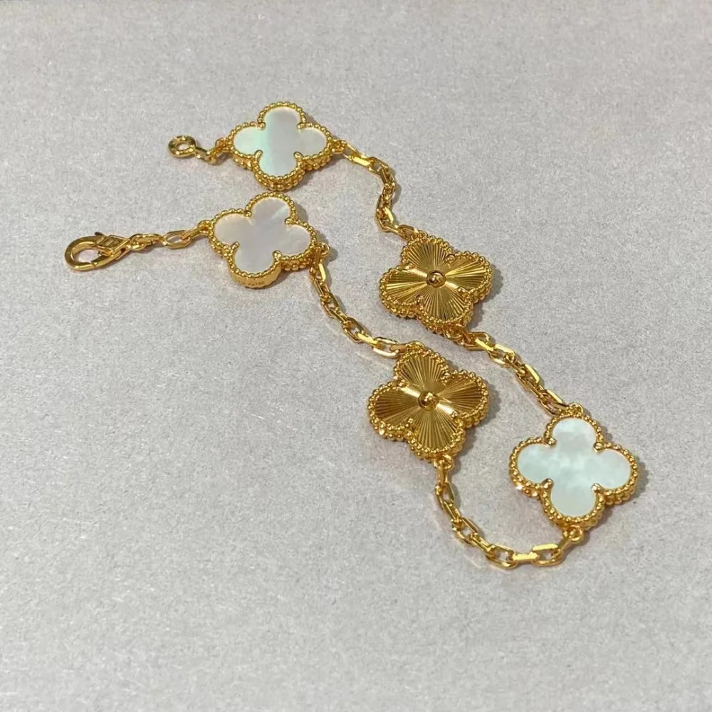 Clover Leaf Bracelet · 925 Silver · 18K Gold Plated