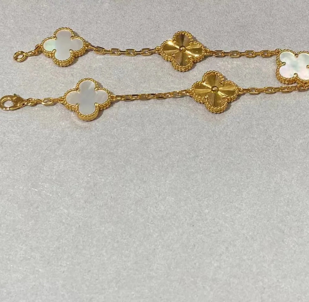 Clover Leaf Bracelet · 925 Silver · 18K Gold Plated