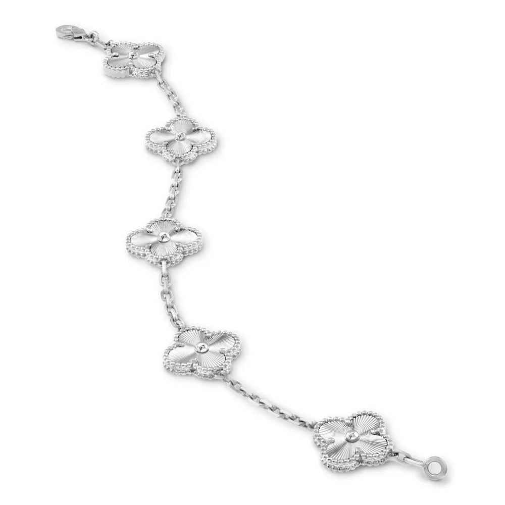 Clover Leaf Bracelet · 925 Silver · 18K Gold Plated