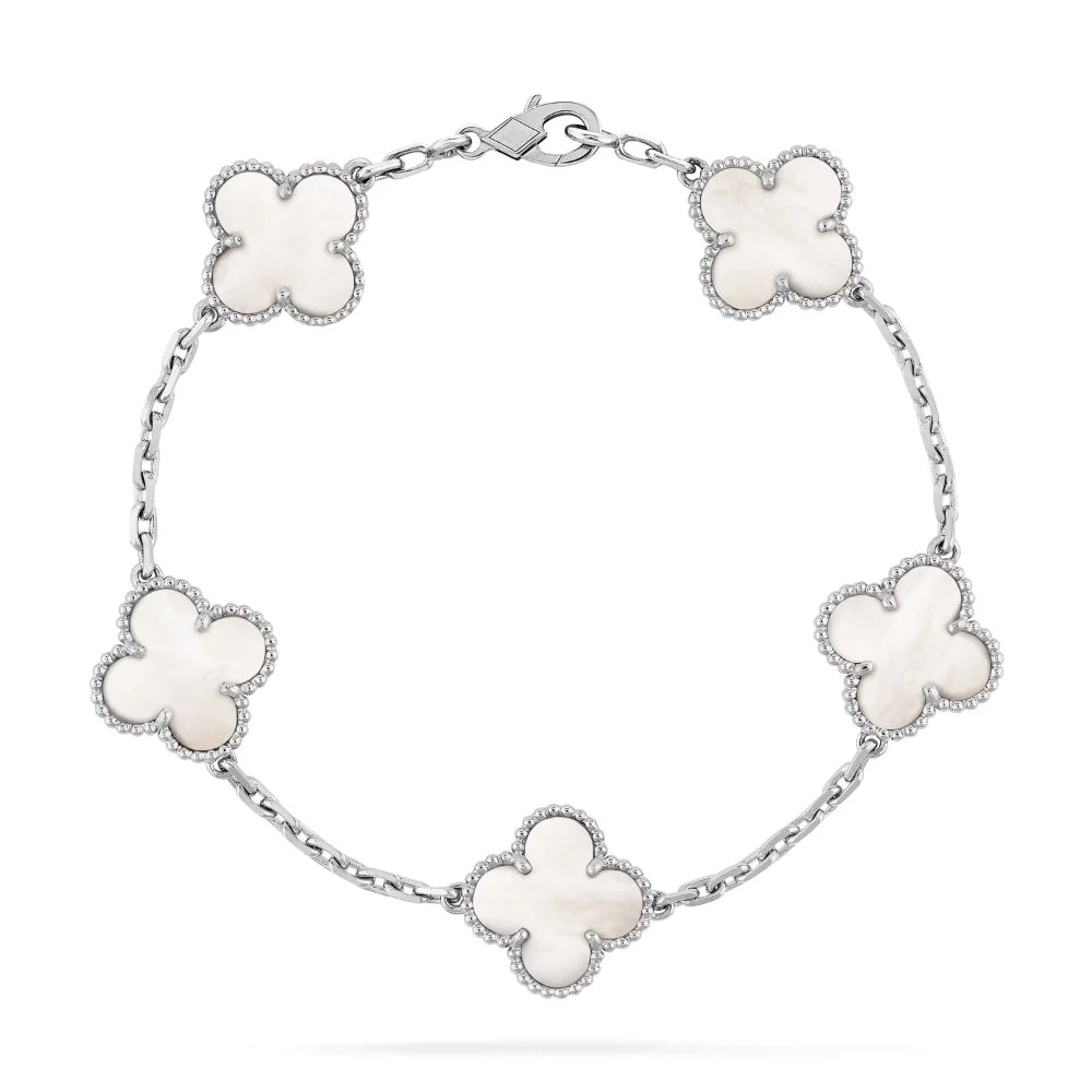 Clover Leaf Bracelet · 925 Silver · 18K Gold Plated