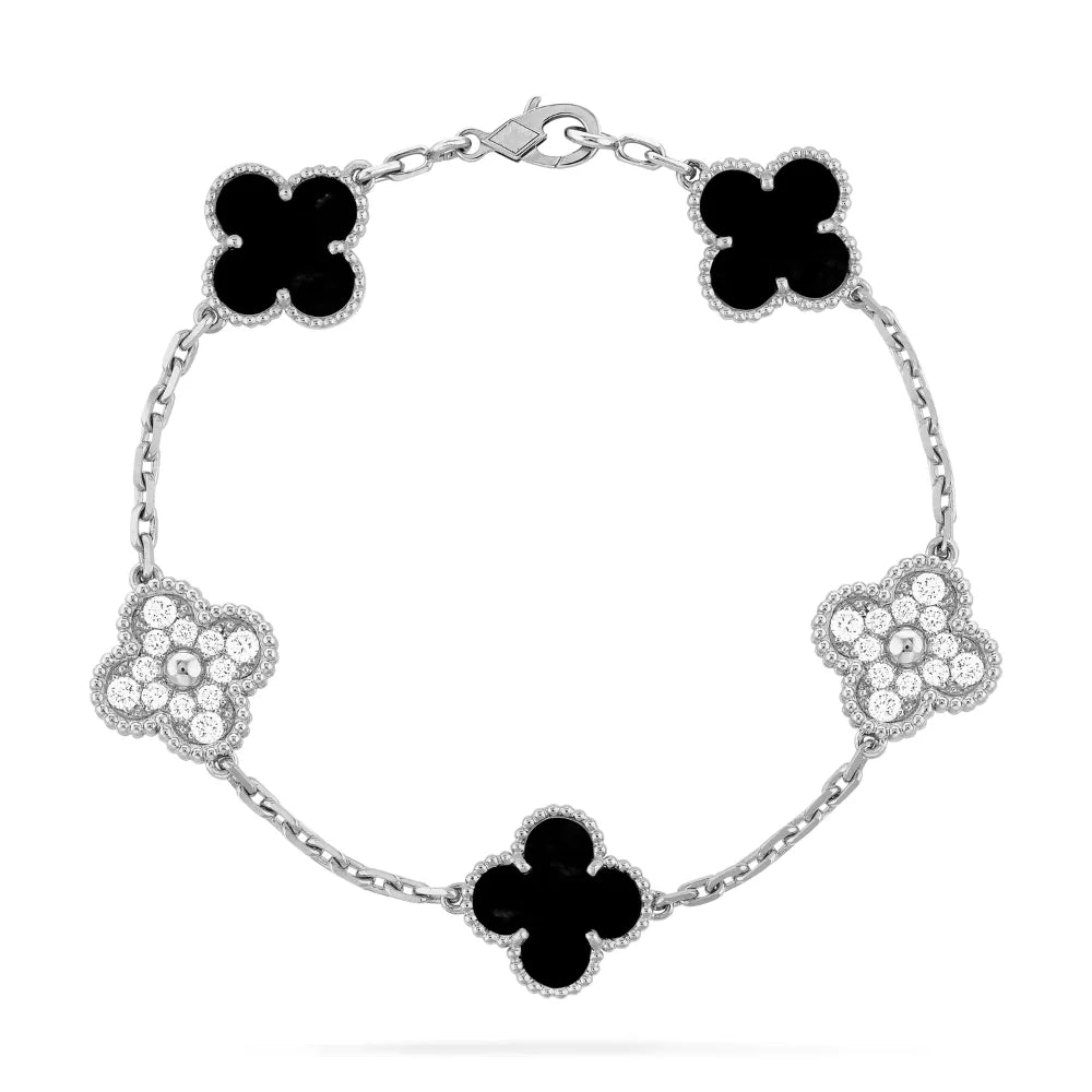 Clover Leaf Bracelet · 925 Silver · 18K Gold Plated