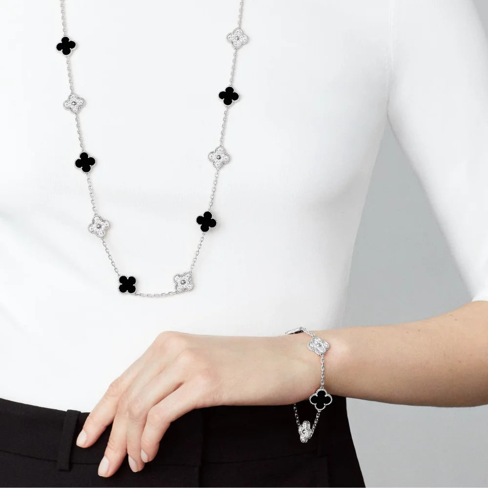 Clover Leaf Bracelet · 925 Silver · 18K Gold Plated