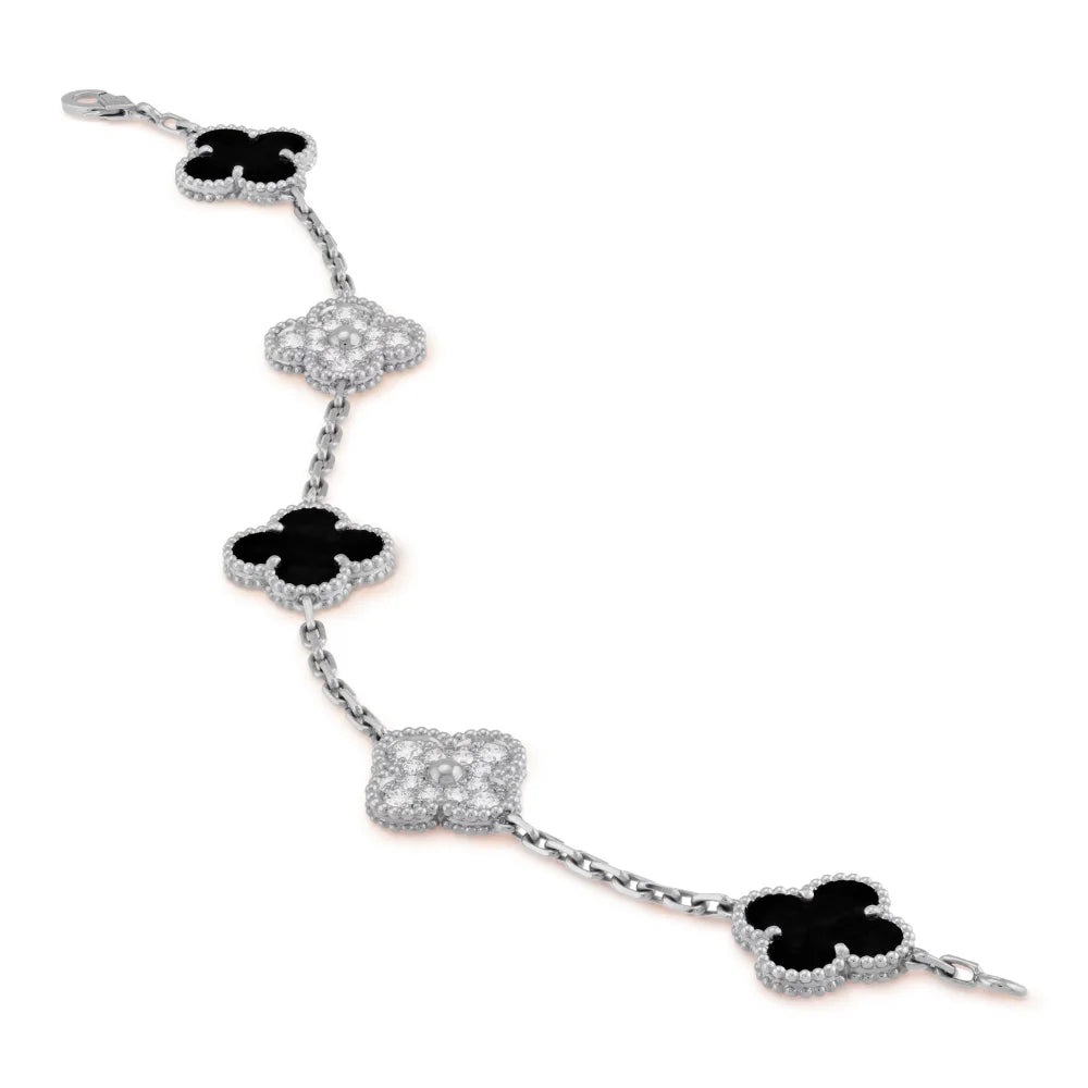 Clover Leaf Bracelet · 925 Silver · 18K Gold Plated