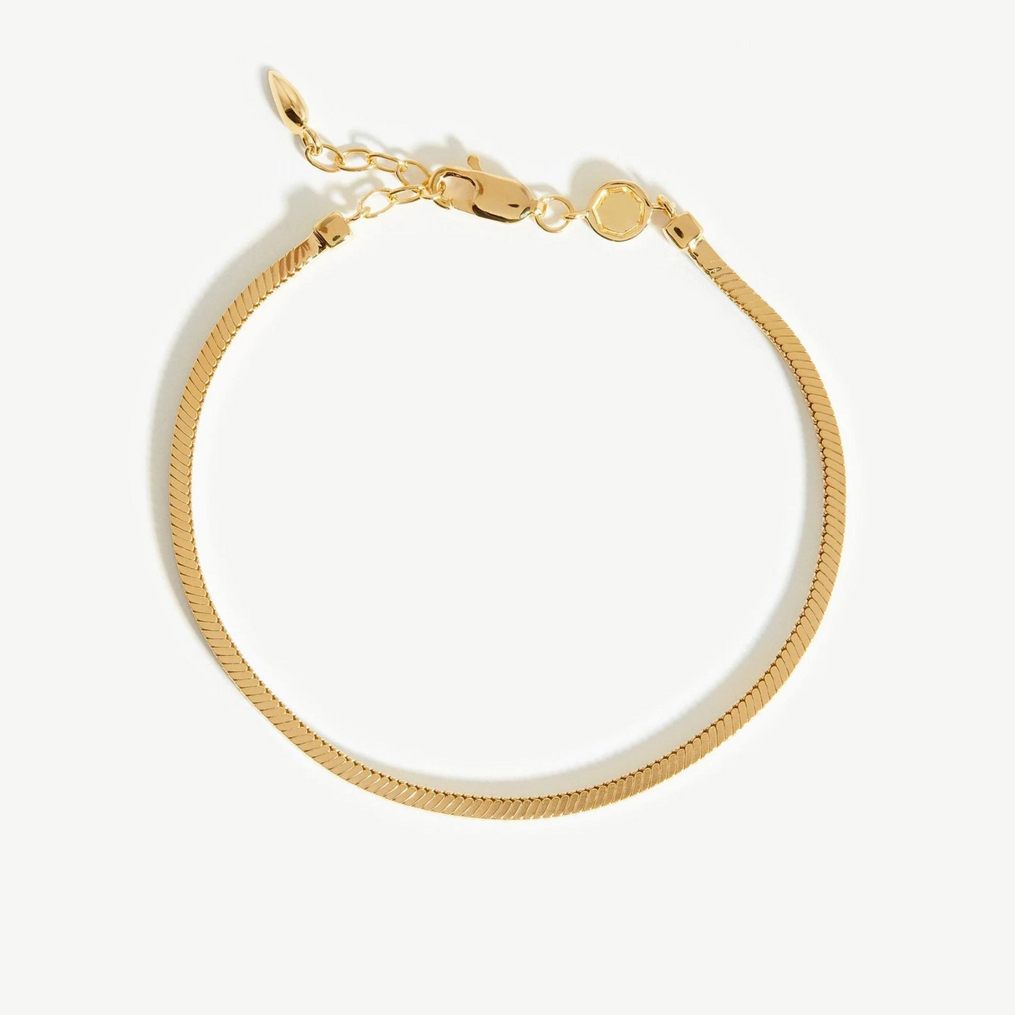 Square Snake Chain Bracelet, 925 Silver, 18k Yellow Gold Plated