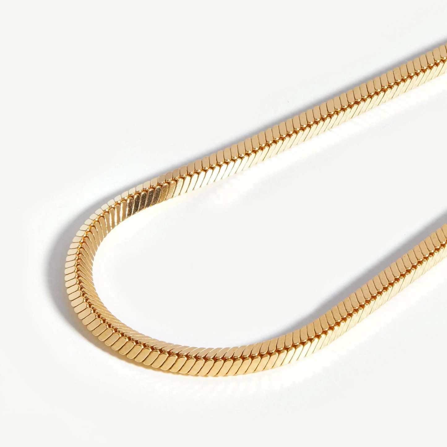 Square Snake Chain Bracelet, 925 Silver, 18k Yellow Gold Plated