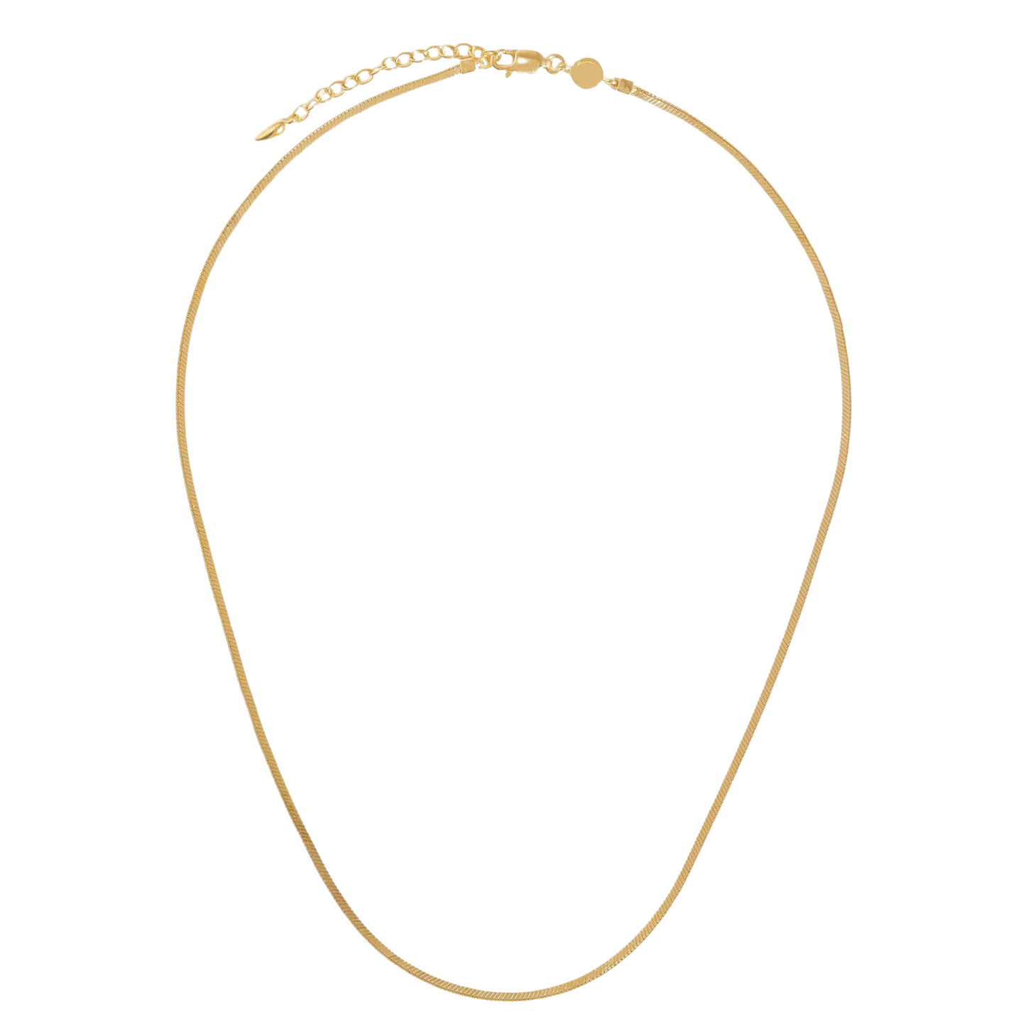 Mumtaz Jewellers Square Snake Chain Necklace, 925 Silver, 18k Gold Plated